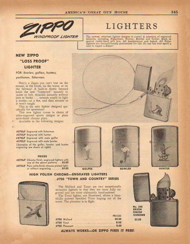 Реклама Zippo Loss Proof в журналах